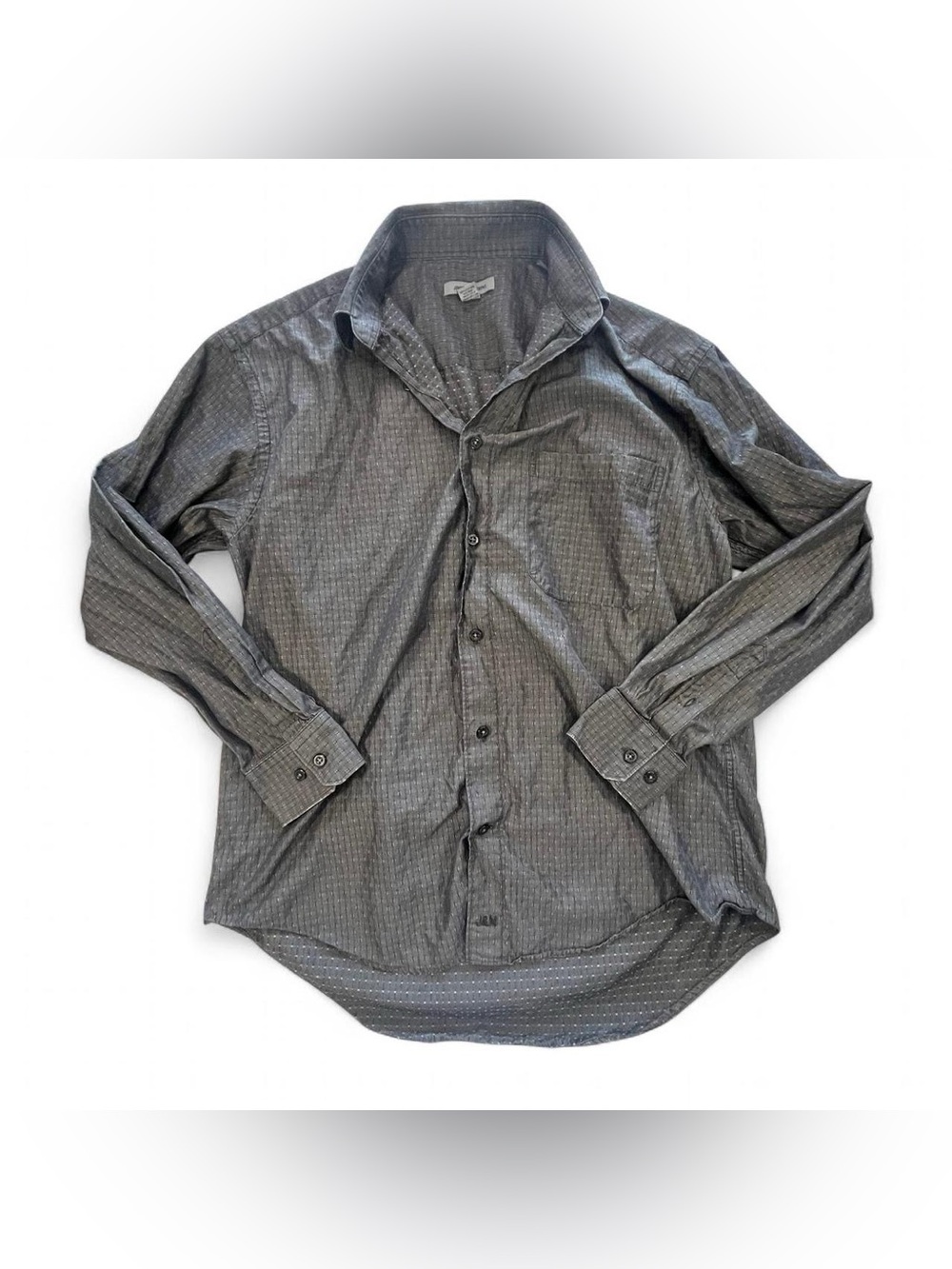 Johnson & Murphy Men’s Dark Gray 100% Cotton Polo Shirt Button Front Size M